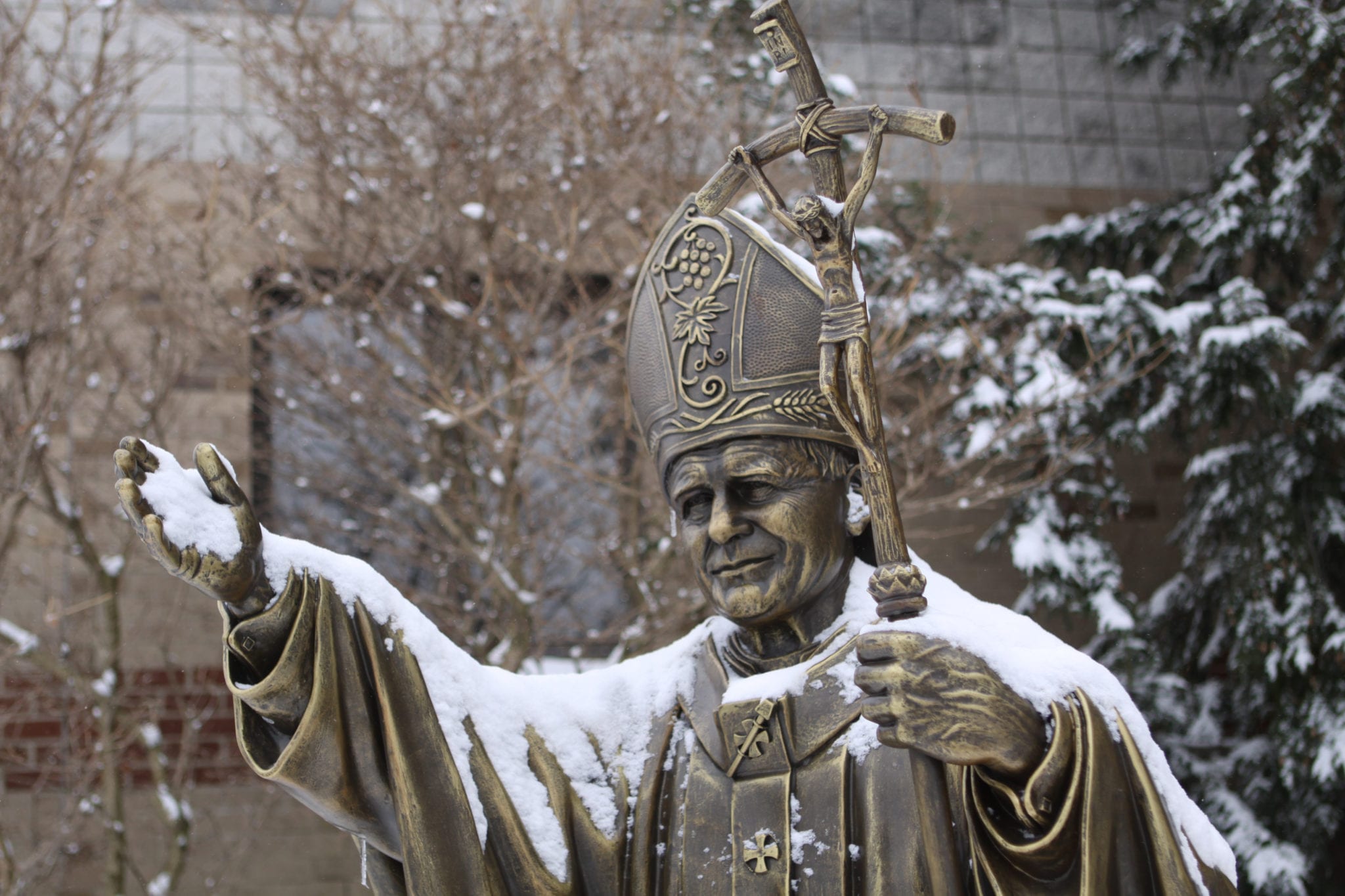 John Paul II Snow Statue