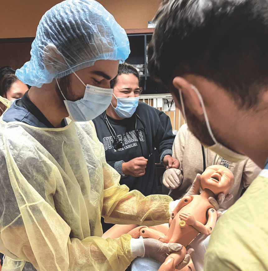 nursing students in SIM lab