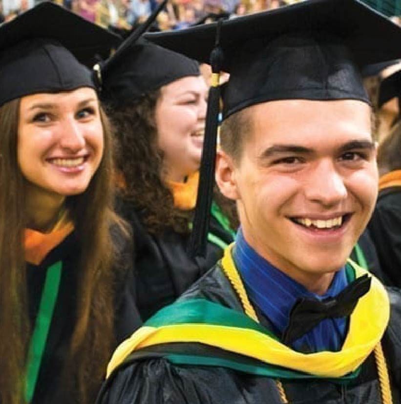 two students graduating